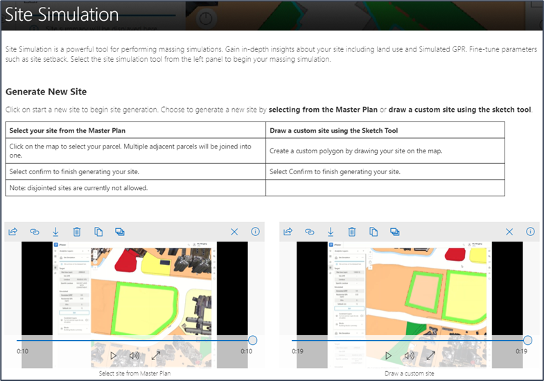 Site Simulation user guide